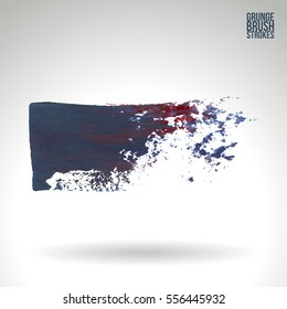 Brush stroke and texture. Grunge vector abstract hand - painted element. Underline and border.