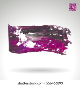 Brush stroke and texture. Grunge vector abstract hand - painted element. Underline and border.