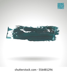 Brush stroke and texture. Grunge vector abstract hand - painted element. Underline and border.