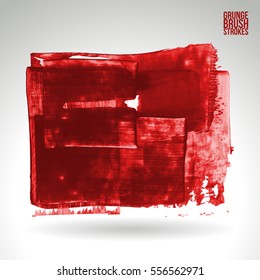 Brush stroke and texture. Grunge vector abstract hand - painted element. Underline and border.