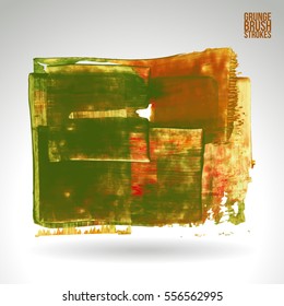 Brush stroke and texture. Grunge vector abstract hand - painted element. Underline and border.