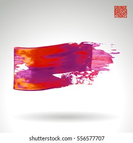 Brush stroke and texture. Grunge vector abstract hand - painted element. Underline and border.