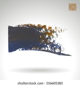 Brush stroke and texture. Grunge vector abstract hand - painted element. Underline and border.