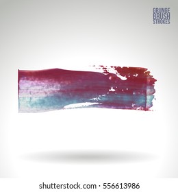 Brush stroke and texture. Grunge vector abstract hand - painted element. Underline and border.