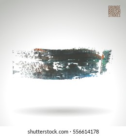 Brush stroke and texture. Grunge vector abstract hand - painted element. Underline and border.