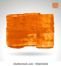 Brush stroke and texture. Grunge vector abstract hand - painted element. Underline and border.