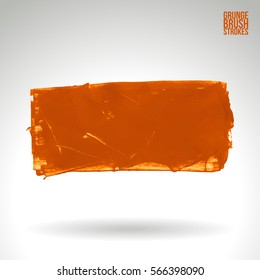 Brush stroke and texture. Grunge vector abstract hand - painted element. Underline and border