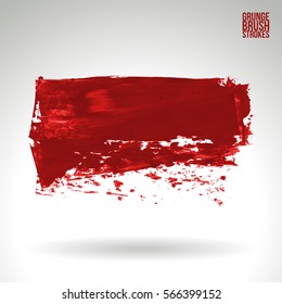 Brush stroke and texture. Grunge vector abstract hand - painted element. Underline and border