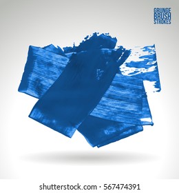 Brush stroke and texture. Grunge vector abstract hand - painted element. Underline and border.