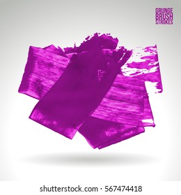 Brush stroke and texture. Grunge vector abstract hand - painted element. Underline and border.