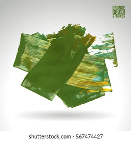 Brush stroke and texture. Grunge vector abstract hand - painted element. Underline and border.