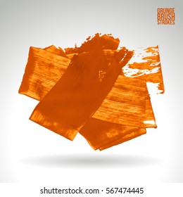 Brush stroke and texture. Grunge vector abstract hand - painted element. Underline and border.