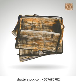 Brush stroke and texture. Grunge vector abstract hand - painted element. Underline and border.