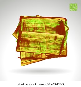 Brush stroke and texture. Grunge vector abstract hand - painted element. Underline and border.