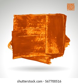 Brush stroke and texture. Grunge vector abstract hand - painted element. Underline and border.