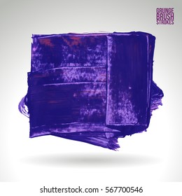 Brush stroke and texture. Grunge vector abstract hand - painted element. Underline and border.