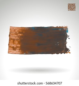 Brush stroke and texture. Grunge vector abstract hand - painted element. Underline and border.