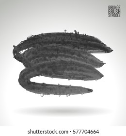 Brush stroke and texture. Grunge vector abstract hand - painted element. Underline and border.