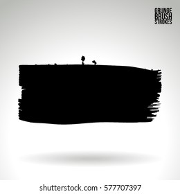 Brush stroke and texture. Grunge vector abstract hand - painted element. Underline and border.