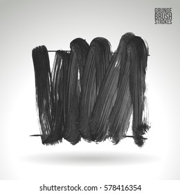 Brush stroke and texture. Grunge vector abstract hand - painted element. Underline and border.