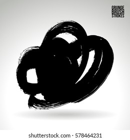 Brush stroke and texture. Grunge vector abstract hand - painted element. Underline and border.