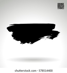 Brush stroke and texture. Grunge vector abstract hand - painted element. Underline and border.