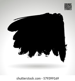 Brush stroke and texture. Grunge vector abstract hand - painted element. Underline and border.