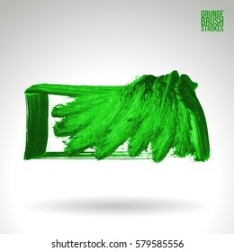 Brush stroke and texture. Grunge vector abstract hand - painted element. Underline and border.