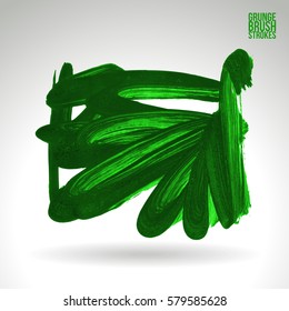Brush stroke and texture. Grunge vector abstract hand - painted element. Underline and border.
