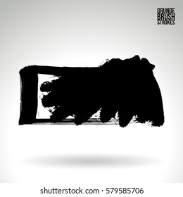 Brush stroke and texture. Grunge vector abstract hand - painted element. Underline and border.