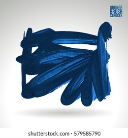 Brush stroke and texture. Grunge vector abstract hand - painted element. Underline and border.