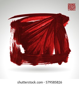 Brush stroke and texture. Grunge vector abstract hand - painted element. Underline and border.