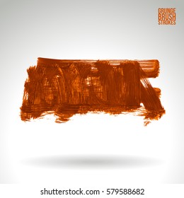 Brush stroke and texture. Grunge vector abstract hand - painted element. Underline and border.