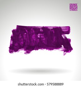 Brush stroke and texture. Grunge vector abstract hand - painted element. Underline and border.