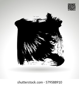 Brush stroke and texture. Grunge vector abstract hand - painted element. Underline and border.
