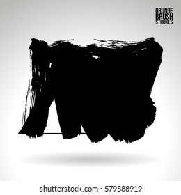 Brush stroke and texture. Grunge vector abstract hand - painted element. Underline and border.