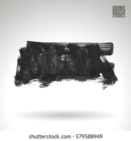 Brush stroke and texture. Grunge vector abstract hand - painted element. Underline and border.