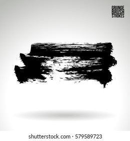 Brush stroke and texture. Grunge vector abstract hand - painted element. Underline and border.