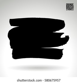 Brush stroke and texture. Grunge vector abstract hand - painted element. Underline and border.