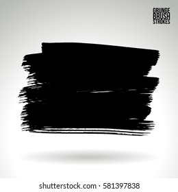 Brush stroke and texture. Grunge vector abstract hand - painted element. Underline and border.