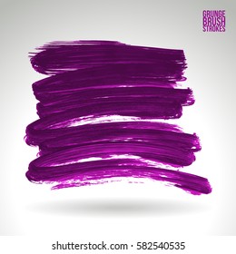 Brush stroke and texture. Grunge vector abstract hand - painted element. Underline and border.