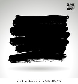 Brush stroke and texture. Grunge vector abstract hand - painted element. Underline and border.