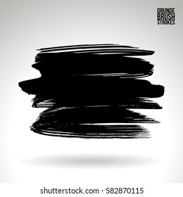 Brush stroke and texture. Grunge vector abstract hand - painted element. Underline and border.