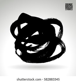 Brush stroke and texture. Grunge vector abstract hand - painted element. Underline and border.
