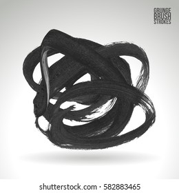Brush stroke and texture. Grunge vector abstract hand - painted element. Underline and border.