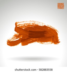 Brush stroke and texture. Grunge vector abstract hand - painted element. Underline and border.