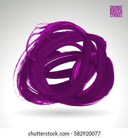 Brush stroke and texture. Grunge vector abstract hand - painted element. Underline and border.