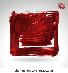 Brush stroke and texture. Grunge vector abstract hand - painted element. Underline and border.
