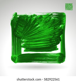 Brush stroke and texture. Grunge vector abstract hand - painted element. Underline and border.
