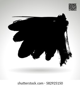 Brush stroke and texture. Grunge vector abstract hand - painted element. Underline and border.